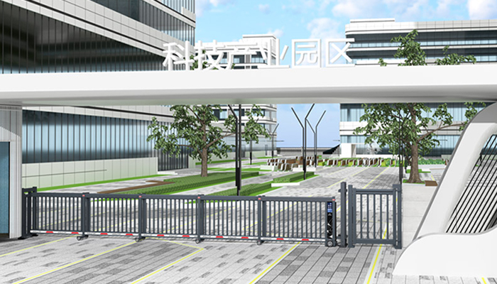 某科技產業(yè)園區(qū)采用 “安快” 柵欄款段滑門效果圖